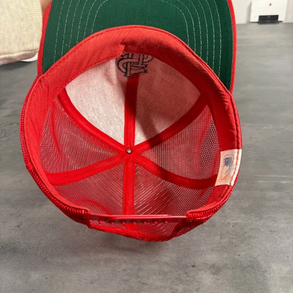Vintage 80s St. Louis Cardinals Snapback  Trucker Hat Mens M/L Red Mesh Cap STL‎